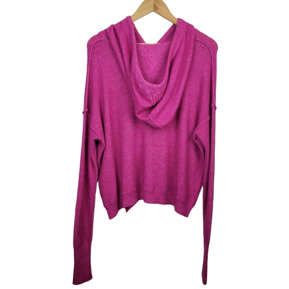 Free People Praline Cozy Henley Sweater Size S Pink Rose Hoodie Wool Alpaca NWOT - Picture 7 of 11